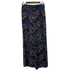 Boutique Lush Floral & Chevron Wide Leg Palazzo Pants S